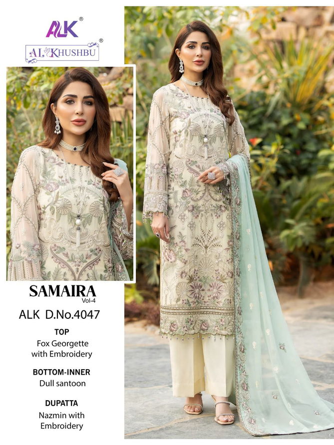 Samaira Vol 4 By By Al Khushbu Georgette Pakistani Suits Wholesale Shop In Surat